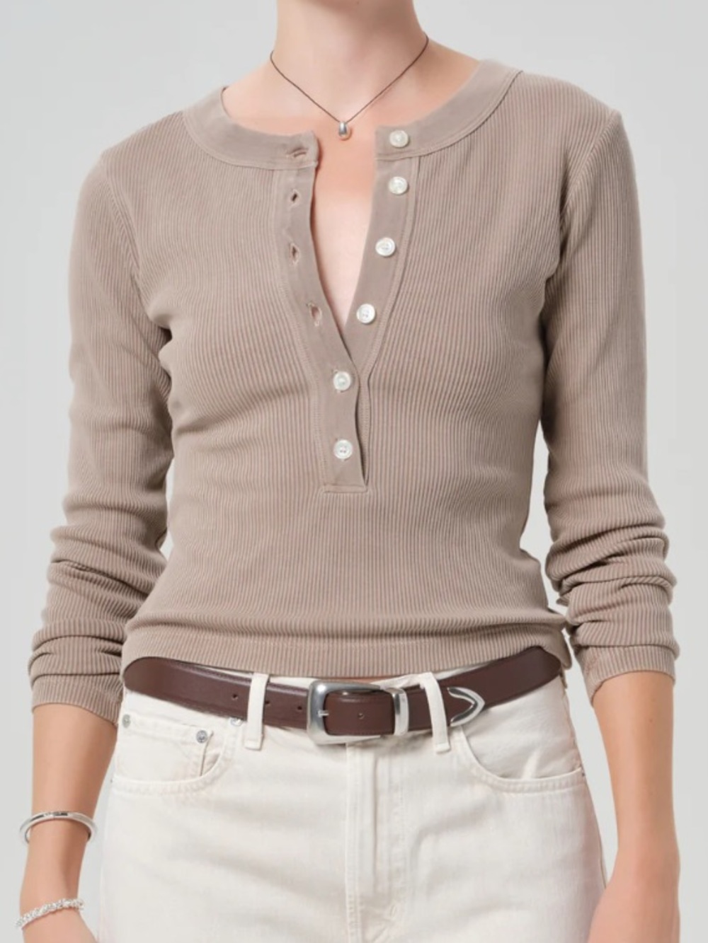 Citizens of Humanity Women’s Varra Long Sleeve Henley Shirt